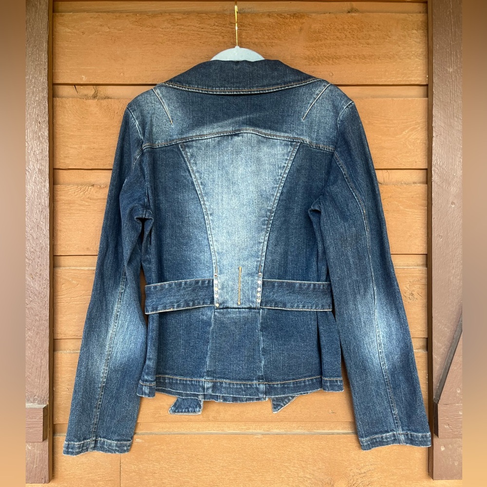 Cache blue Jean jacket. Tunic length. New with tags. Size 12 - Picture 2 of 5
